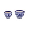 Sagebrook Home 2pc Bowl Chinoiserie Ceramic Indoor Outdoor Planter Pots Blue/White: Hand-Painted, Rust-Resistant - 3 of 4