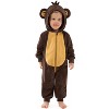 Joyfy Baby Halloween Monkey Pajama, Unisex Monkey Hooded Jumpsuit One Piece Kids Brown Costume, Hooded Romper Outerwear for Boys Girls Cosplay Party - 3 of 4