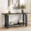 Okak 63IN Modern Narrow Console Table, Entryway Table with Metal Accents and Open Shelf, Accent Table for Living Room, Hallway, Black - 2 of 4