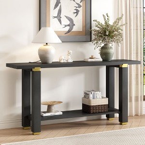NicBex Modern Minimalist Console Table with Storage & Metal Accents,Entryway Table Foyer Tables for Hallway,Living Room,Corridor - 1 of 4
