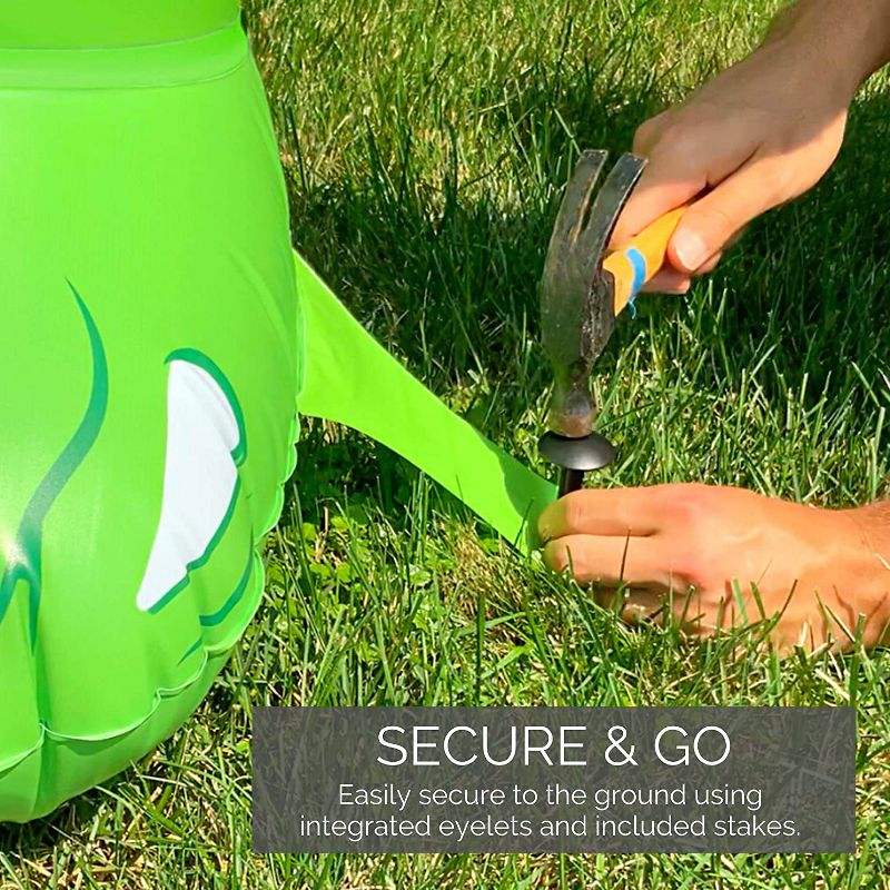 Swimline 85" Neon Green Humongous Inflatable Dinosaur Outdoor Water Sprinkler, 3 of 5
