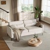 80in Comfy Couch, 3 Seater Sofa with Metal Legs, Deep Seat Sofa with Beige Linen Fabric Modern Sofa Couch for Living Room, Apparment, Office, Beige - 2 of 4