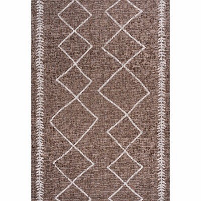 Handmade Boho-Chic Brown/Beige Trellis Synthetic 8' x 10' Area Rug