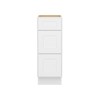 HOMLUX Easy-DIY 24 in D x 34.5 in H in Shaker White Ready to Assemble Drawer Base Kitchen Cabinet With 3-Drawers - 3 of 4
