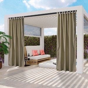 Yescom 54"x120" Outdoor Curtain Panel Tab Top UV30+ Porch Pergola Backyard 6 Piece Coffee Liqueur - 1 of 4