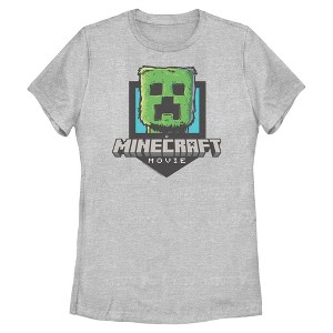 Womens A Minecraft Movie Creeper Movie Logo T Shirt - 1 of 4