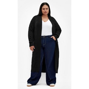 Women's Plus Size Charissa Cardigan - black | CITY CHIC - 1 of 4