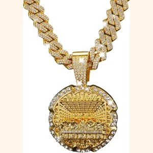 Unisex Hip Hop Cuban Chain - Iced Out Rhinestone Pendant Necklace - 1 of 4