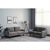 TiramisuBest Sleek Black Contemporary Loveseat, Modern Upholstered Sofa for Living Room or Bedroom - 4 of 4