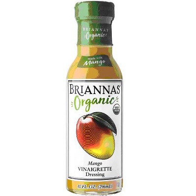 Briannas Organic Vinaigrette Dressing Mango 10 fl oz (Pack of 2)