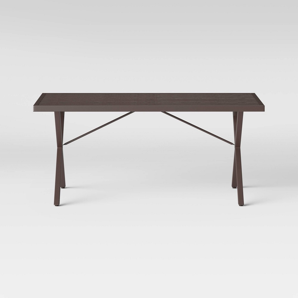 Monroe 6 Person Rectangle Patio Dining Table Brown – Threshold  – For the Patio​