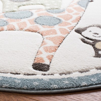 Ivory Whimsy 2x3 Feet Synthetic Kid-Friendly Easy-Care Rug