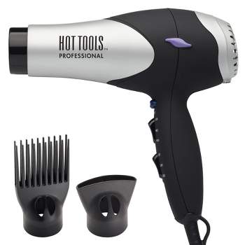 Hot Tools Pro Artist Turbo Styling Hair Dryer | Lightweight and Quiet, Silver/Black - Lite 'N Quiet Turbo Styling Dryer