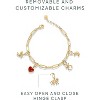 14K Gold Plated Adjustable Bracelet for Women | Twisted Bar & Paperclip Charm Chain Bracelets with Moon, Evil Eye - 3 of 4
