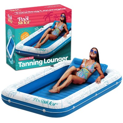 POOLSIDER Inflatable Tanning Pool Lounger | Large Inflatable Tanning Bed for Adults | Tanning Float
