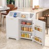 VECELO Kitchen Trash Bin Cabinet with Adjustable Shelves and Charging Station Tilt Out Trash Can Cabinet with Deodorizing, White - 4 of 4