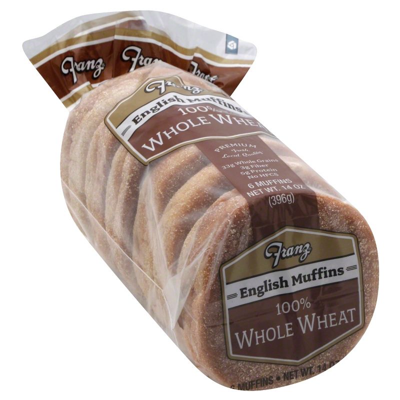 Franz Vegan 100% Whole Wheat English Muffins - 14oz/6ct, 1 of 5