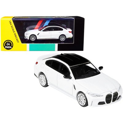 BMW M3 G80 Frozen Brilliant White Metallic with Black Top 1/64 Diecast Model Car by Paragon