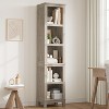 Narrow Bookcase 5 Tier Farmhouse Bookshelf Open Storage Shelf and Bookcase Space Saving Multimedia Storage Tower for Living Room - 2 of 4