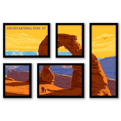 Americanflat 3 Piece 16x20 Wrapped Canvas Set - Arches National By