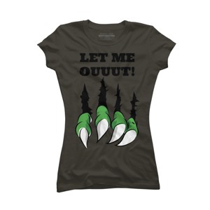 Junior's Design By Humans Let the monster out halloween By ArtStyleAlice T-Shirt - 1 of 3
