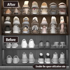 Shoe Slots Organizer, 6 Pack Shoe Stackers for a Pair of Shoes 3 Levels Adjustable Thickening Double Layer Shoe Holders Shoe Organizer Shoe Holder - 1 of 4