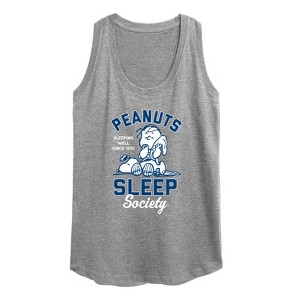 Women's - Peanuts - Peanuts Sleep Society Graphic Racerback Tank - 1 of 4
