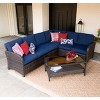 Leisure Made Jackson 5pc Wicker Sectional in Navy Fabric - 4 of 4