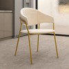 LeisureMod Upholstered Dining Chair inLeather/Velvet with Stainless Steel Legs Bella Series Set of 2 - 2 of 4