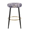 Sapphtopaz Counter Height Bar Stool Set of 2 with Golden Footrest Barstools Upholstered Dining Chairs for Dining Room, Kitchen Island - 3 of 4