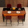 KWPZQEB 63" Modern Kitchen Island, Imitation Marble Rectangle Dining Table with LED & Grille Design for Dining Room, Living Room, Bar, Office - 2 of 4