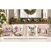 LISM Set of 4 Christmas Pillowcases,Decorations Snowman Deer Joy Pillow Covers - 3 of 4
