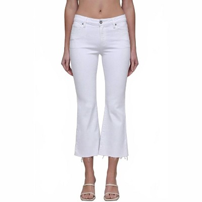 Women's Happi Mid Rise Clean Cut Hem Crop Flare Jeans - HIDDEN