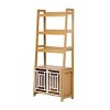 LAOTIES Modern Ladder Bookcase with Dog Crate Cabinet,Pet Friendly Furniture with Storage Shelves And Hidden Kennel - 4 of 4