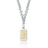 Guili Two-Tone Textured Dog Tag Pendant Necklace – Stylish, Durable Fashion Accessory, Perfect for Casual, Everyday Wear or Making a Statement Look - 2 of 2
