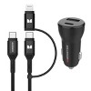 Monster 35W Dual Port 6' Long Cable Car Charger Bundle 1 USB-C and 1 USB-A Port - 2 of 4