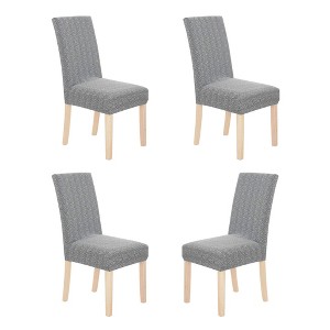 Deconovo Stretch Jacquard Dining Chair Slipcovers ¨C Washable Form-Fit Seat Covers for 18¨C24 in Chairs, 4-Pack - 1 of 4