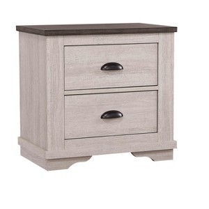 Vynxaria Light Gray Nightstand, Melamine Top, Kenlin Drawer Guides, Dovetail Drawer Construction, Cup Pulls - 1 of 4