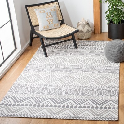Marbella Gray Hand Woven Geometric Wool Area Rug