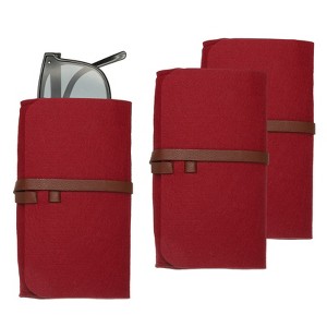 Unique Bargains Felt Soft Portable Storage Scratch-Resistant Eyeglasses Bag 3 Pcs - 1 of 4