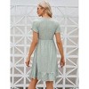 Clearlove Women's Maternity Casual Flowy Midi Dress Short Sleeve V Neck Ruffle Floral Dress - 3 of 4