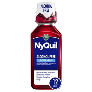 Vicks NyQuil Cold & Flu Liquid, Berry Flavor, Nighttime Relief, 12 fl oz - 1 of 4