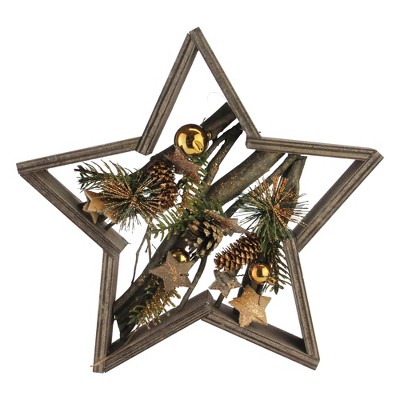 Northlight Brown Mixed Branches in Star Frame Christmas Tabletop Decor