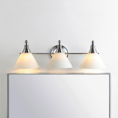 Nickel and Clear Glass 3-Light Wall Sconce