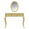 Luxury Makeup Vanity Desk Vanity Table Dressing Table with Oval Mirror & 3 Drawers, Elegant Console Table, Gold/Silver -ModernLuxe - 4 of 4