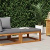 vidaXL Solid Acacia Wood Outdoor Footrest with Dark Gray Cushion, Durable, Year-Round Use, Assembly Required, 26.7" x 26.7" x 11.4" - 2 of 4