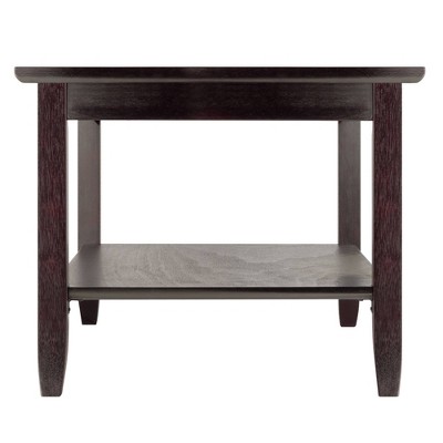 Medium Black Wood and Glass Rectangular Coffee Table