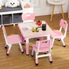 Kids Table & 4 Chairs Set, Height Adjustable Arts & Crafts Desk for Ages 2-10, Non-Slip Legs, Max 300lbs for Classrooms, Daycares, Home - 3 of 4