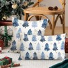 Set of 2 Christmas Pillow Cover 18X18 Inch Christmas Tree Snowflake Decoration Blue - 3 of 3