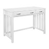 Vynxaria White Finish Wooden Desk with Keyboard Drawer 2 Storage Drawers Modern Traditional Style for Home Office - 4 of 4